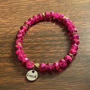 Erimish Fuchsia and Gold Beaded Bracelet